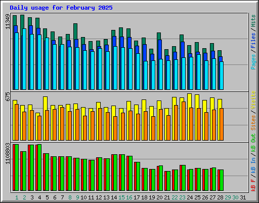 Daily usage for February 2025