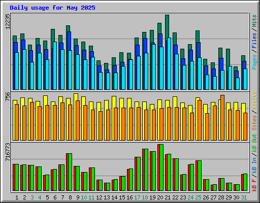 Daily usage for May 2025