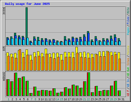 Daily usage for June 2025