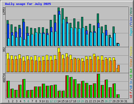 Daily usage for July 2025