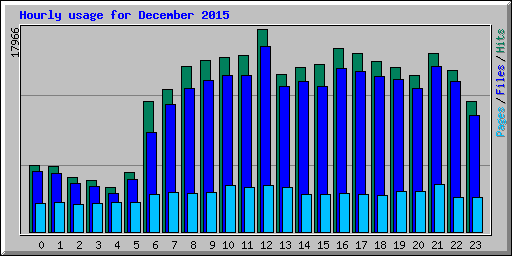 Hourly usage for December 2015