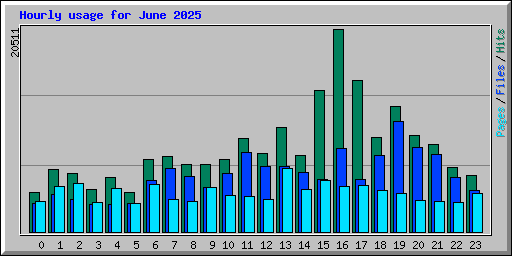 Hourly usage for June 2025